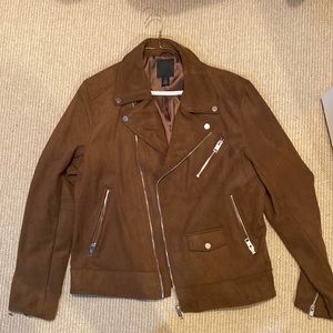 Mocha brown suede biker jacket